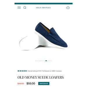 Marine blue loafer. Worn only once.